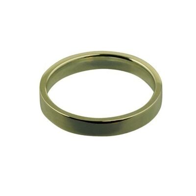 9ct Gold 3mm plain flat Court shaped Wedding Ring Size J