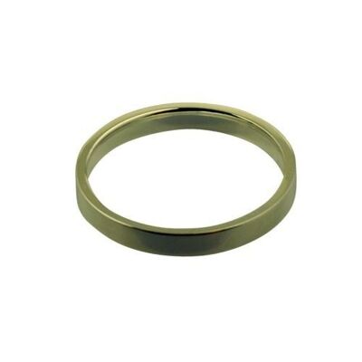 9ct Gold 3mm plain flat Court shaped Wedding Ring Size Q