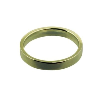 18ct Gold 3mm plain flat Court shaped Wedding Ring Size I