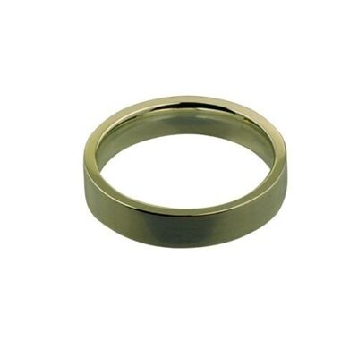 9ct Gold 4mm plain flat Court shaped Wedding Ring Size J