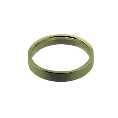 9ct Gold 4mm plain flat Court shaped Wedding Ring Size Q