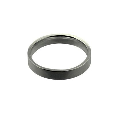 Platinum 4mm plain flat Court shaped Wedding Ring Size R #1574PM