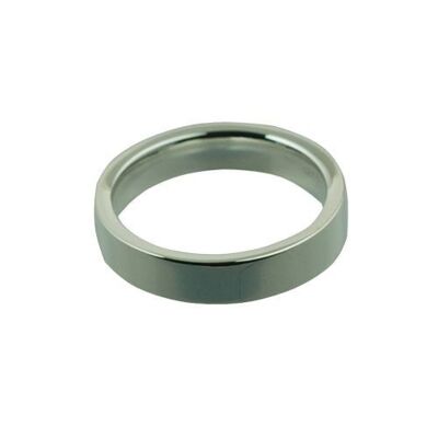 Silver 4mm plain flat Court Wedding Ring Size I
