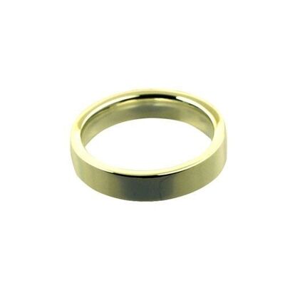 18ct Gold 4mm plain flat Court Wedding Ring Size K