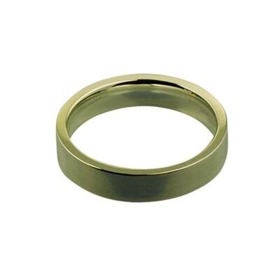 18ct Gold 4mm plain flat Court shaped Wedding Ring Size I