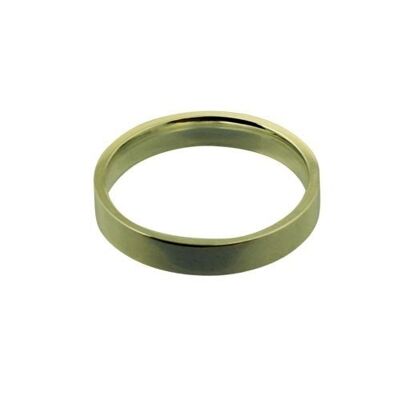 18ct Gold 4mm plain flat Court shaped Wedding Ring Size R