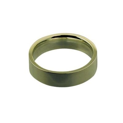 9ct Gold 5mm plain flat Court shaped Wedding Ring Size I
