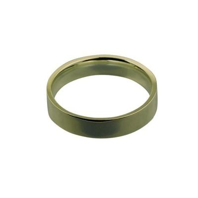 9ct Gold 5mm plain flat Court shaped Wedding Ring Size Q
