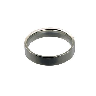 Platinum 5mm plain flat Court shaped Wedding Ring Size Q