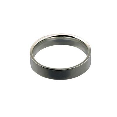 Platinum 5mm plain flat Court shaped Wedding Ring Size T