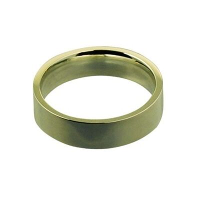 18ct Gold 5mm plain flat Court shaped Wedding Ring Size J