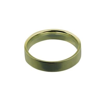 18ct Gold 5mm plain flat Court shaped Wedding Ring Size R