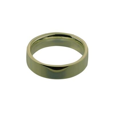 9ct Gold 6mm plain flat Court shaped Wedding Ring Size Q #1576NH