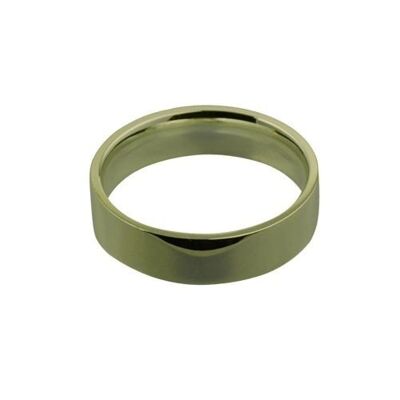 9ct Gold 6mm plain flat Court shaped Wedding Ring Size Q #1576NM