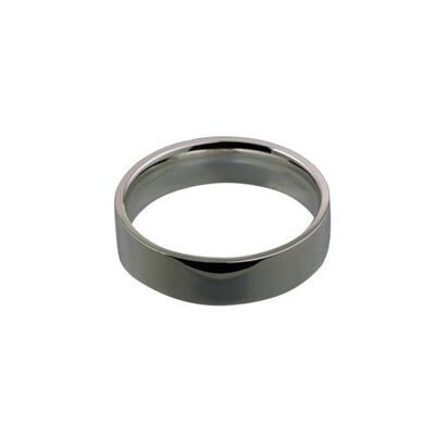 Platinum 6mm plain flat Court shaped Wedding Ring Size R #1576PM