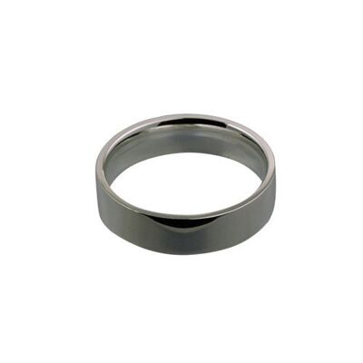 Platinum 6mm plain flat Court shaped Wedding Ring Size U #1576PM