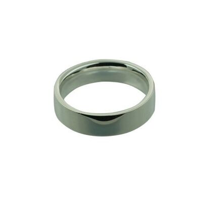Silver 6mm plain flat Court Wedding Ring Size R