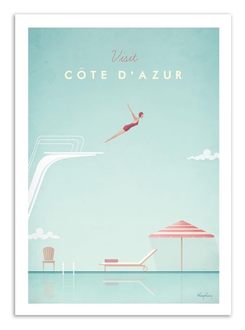 Art-Poster - Visit Cote d'Azur - Henry Rivers W16309-A3
