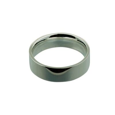 Silver 7mm plain flat Court shaped Wedding Ring Size T