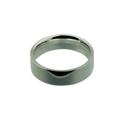 Silver 7mm plain flat Court shaped Wedding Ring Size Z