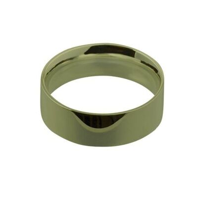 9ct Gold 8mm plain flat Court shaped Wedding Ring Size W