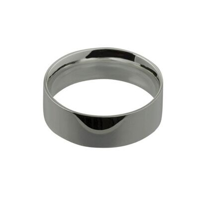 Platinum 8mm plain flat Court shaped Wedding Ring Size R