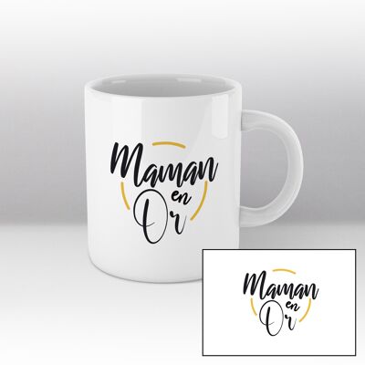 Mug blanc, Maman en or