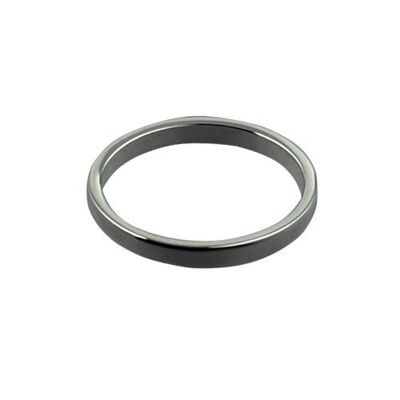 18ct White Gold 2mm plain flat Wedding Ring Size I