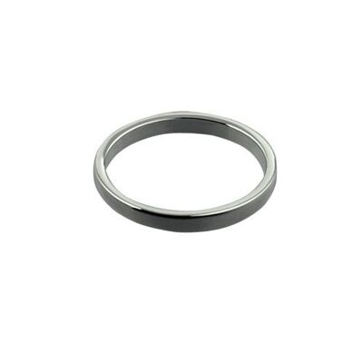9ct White Gold 2mm plain flat Wedding Ring Size J