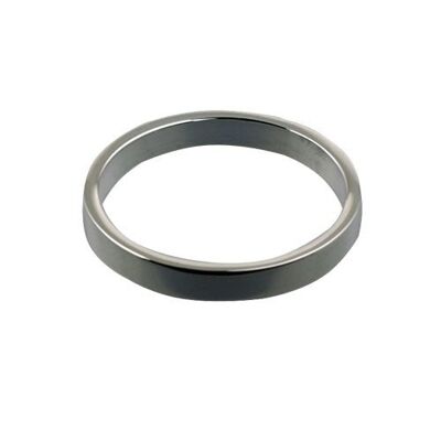 18ct White Gold 3mm plain flat Wedding Ring Size Q