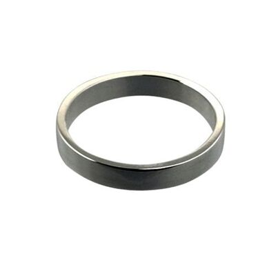 18ct White Gold 3mm plain flat Wedding Ring Size J