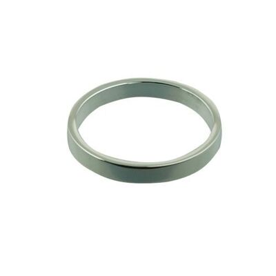 Silver 3mm plain flat Wedding Ring Size Q