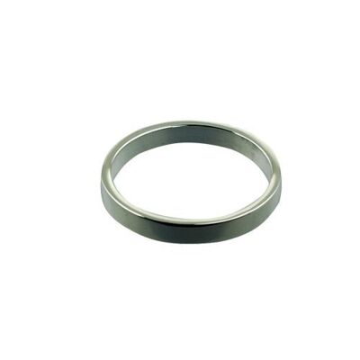 9ct White Gold 3mm plain flat Wedding Ring Size Q