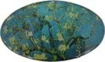Pince à cheveux ovale qualité supérieure - Vincent van Gogh - Amandier en fleur, pince made in France 1