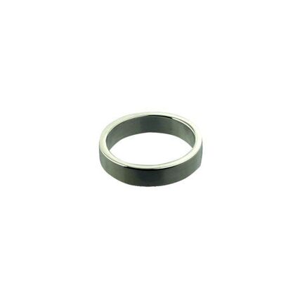 18ct White Gold 4mm plain flat Wedding Ring Size I #1584EH