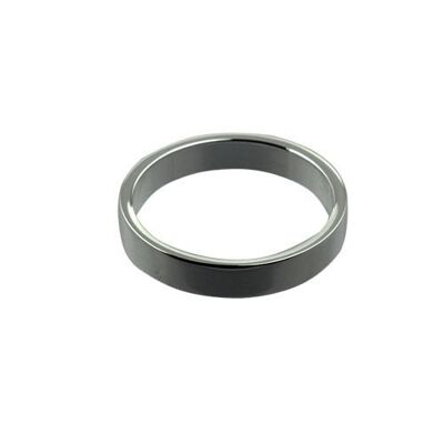 18ct White Gold 4mm plain flat Wedding Ring Size Q