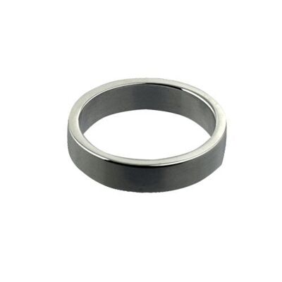 Platinum 4mm plain flat Wedding Ring Size J #1584PH