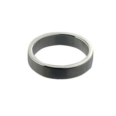 Platinum 4mm plain flat Wedding Ring Size L #1584PH