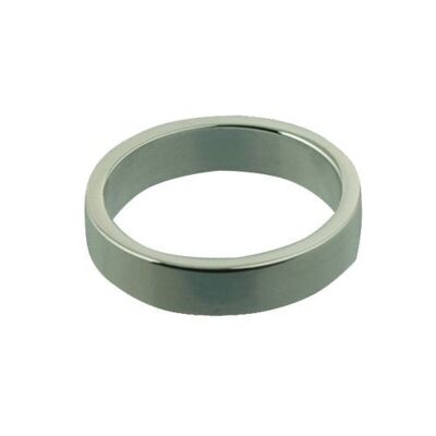 Silver 4mm plain flat Wedding Ring Size I