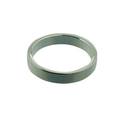 Silver 4mm plain flat Wedding Ring Size Q