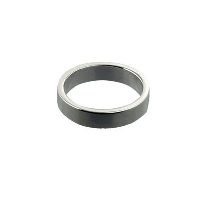 9ct White Gold 4mm plain flat Wedding Ring Size J #1584WH