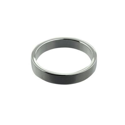 9ct White Gold 4mm plain flat Wedding Ring Size R