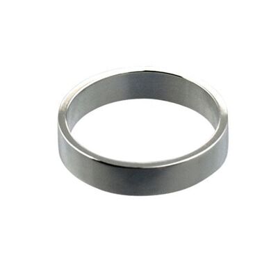 9ct White Gold 4mm plain flat Wedding Ring Size J #1584WM