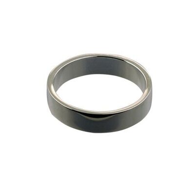 18ct White Gold 5mm plain flat Wedding Ring Size Q