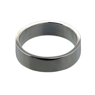 18ct White Gold 5mm plain flat Wedding Ring Size I