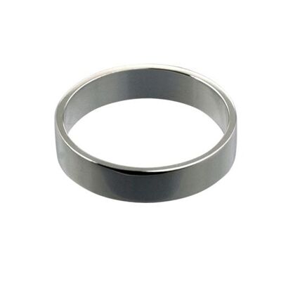 Platinum 5mm plain flat Wedding Ring Size Q #1585PM