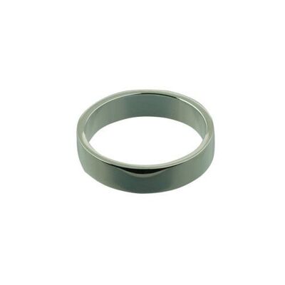 Silver 5mm plain flat Wedding Ring Size R