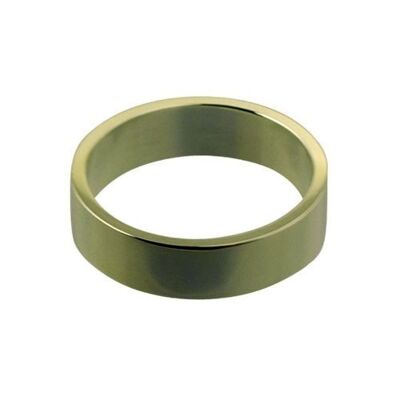 9ct Gold 6mm plain flat Wedding Ring Size Q