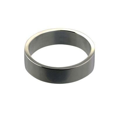 Platinum 6mm plain flat Wedding Ring Size Q