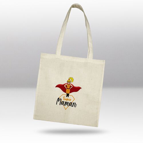 Tote bag, super maman cartoon